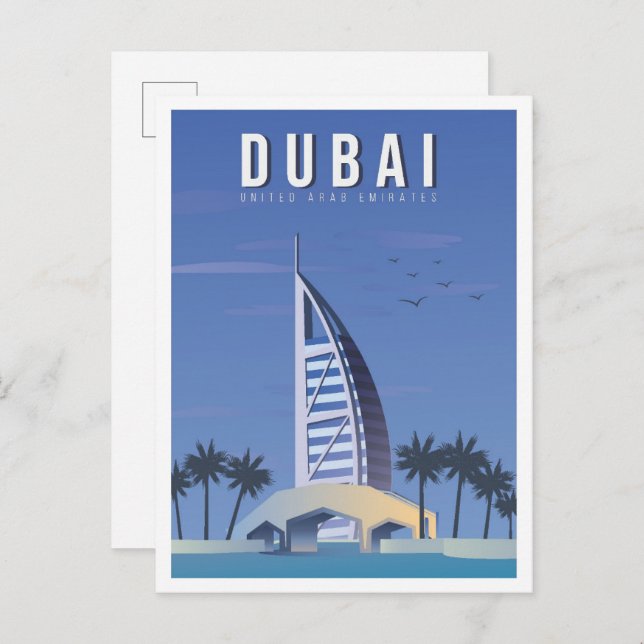 Postal Dubai Emiratos Árabes Unidos EAU Viajes de arte po (Anverso / Reverso)