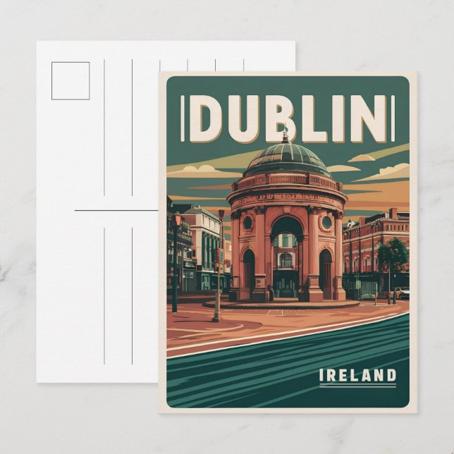 Postal Dublín antiguo ciudad, Irlanda regalos de viaje re (Anverso / Reverso)