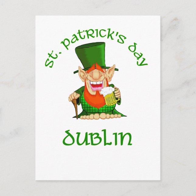 Postal ~ Dublín del día de St Patrick (Anverso)