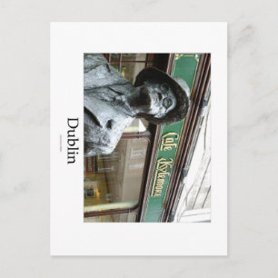 Postal Dublín, Irlanda, Café Kylemore, estatua de James J