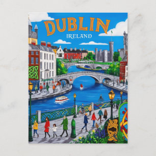 Postal Dublín Irlanda Viaje a la vieja usanza