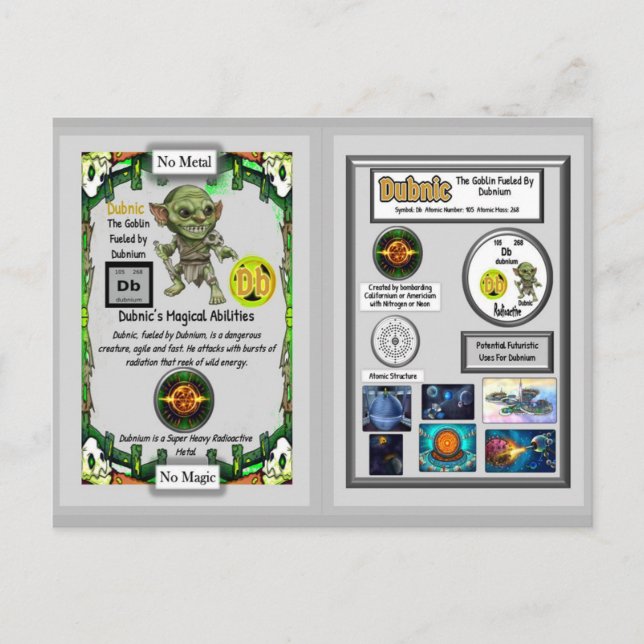 Postal Dubnic Presents Dubnium Trading Card (Anverso)
