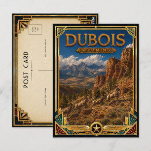 Postal Dubois Wyoming Arte Deco Vintage Edad Dorada