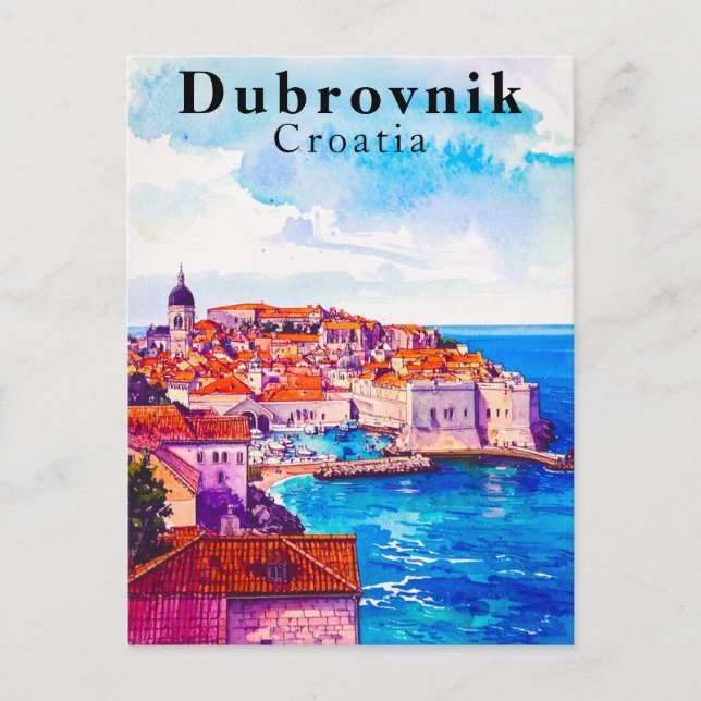 Postal Dubrovnik Croacia casco antiguo viaje (Anverso)