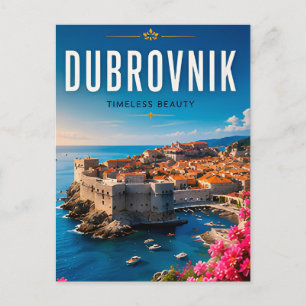 Postal 🏰 Dubrovnik Croacia Ciudad Costera Decoración del