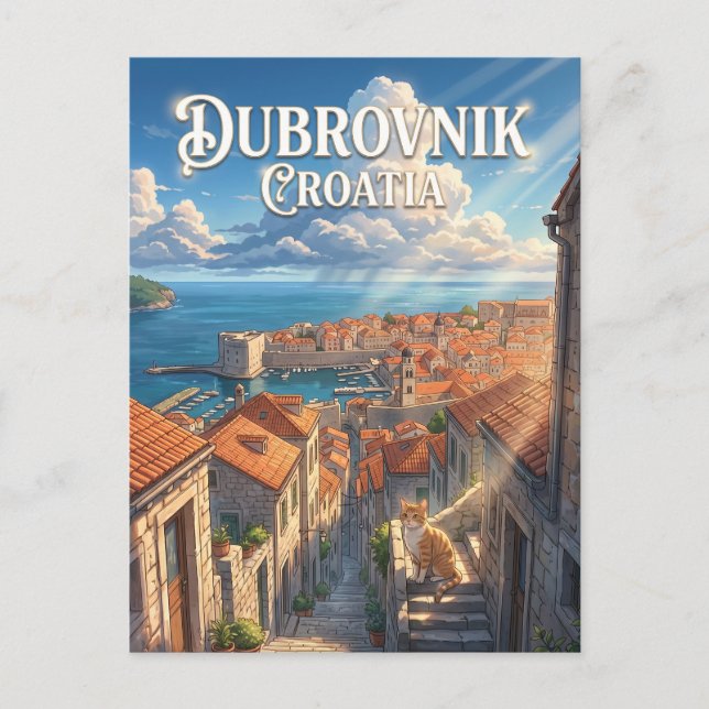 Postal Dubrovnik, Croacia Croacia (Anverso)