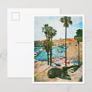 Postal Dubrovnik Croacia Hermosa ciudad de pintura al pet