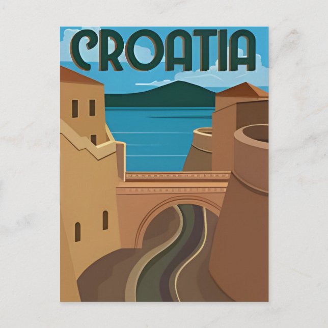 Postal Dubrovnik Croacia Viaje arte Viaje Separación de c (Anverso)