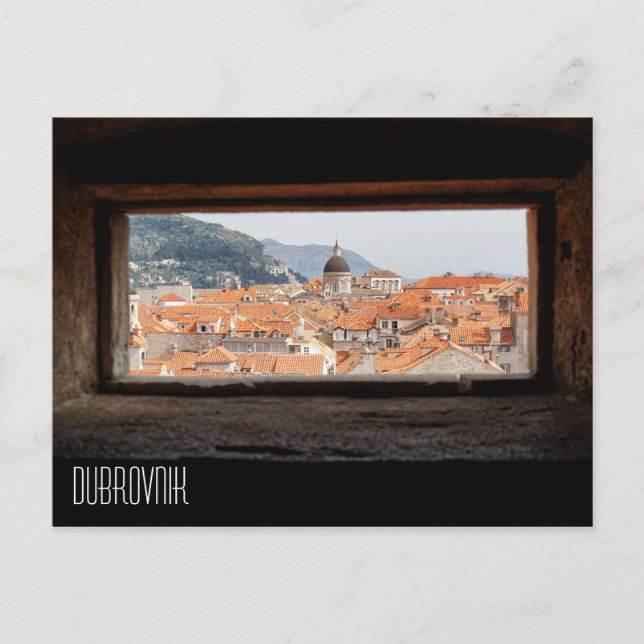 Postal Dubrovnik de las murallas de la ciudad (Anverso)