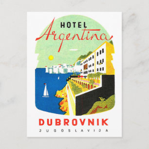 Postal Dubrovnik, Yugoslavia, mar Adriático, vintage