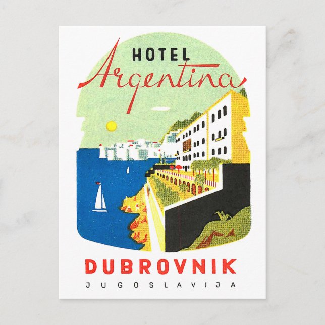 Postal Dubrovnik, Yugoslavia, mar Adriático, vintage (Anverso)