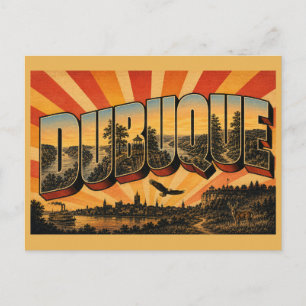 Postal Dubuque Iowa Acantilados del río Mississippi Arte
