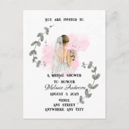 Postal DUCHA BRIDAL, tema romántico de la novia