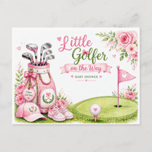 Postal Ducha de Bebé de Golf Niña Golfista