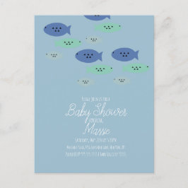 Postal Ducha de Bebé de Peces Nadando en Acuario