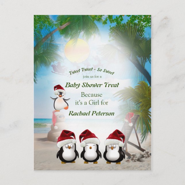 Postal Ducha de celebración de Navidades de verano (Anverso)