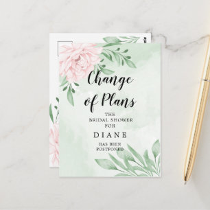 Postal Ducha de Novia con Cambio de Fecha de Rosa Rosa