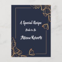 Ducha de novia floral azul marino y dorado