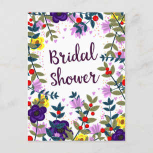 Postal Ducha de Novia Flores Vintage