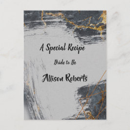 Postal Ducha de Novia Geométrica con Brillo de Mármol