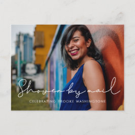 Postal Ducha de novia minimalista escrita a mano por corr