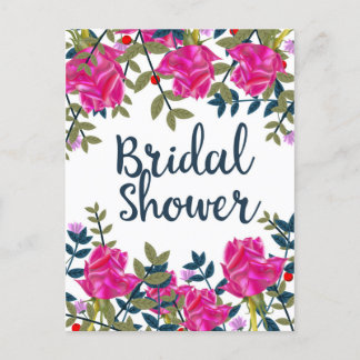 Postal Ducha de Novia Rosas Vintage