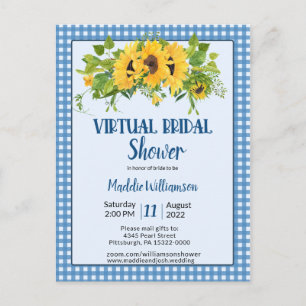 Postal Ducha de Novia Virtual Floral Rústica Campestre