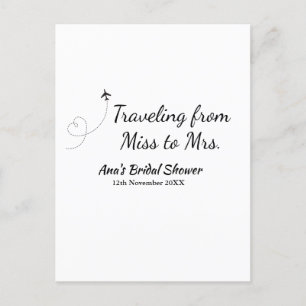 Postal Ducha de novias de viaje añada fecha de caducidad 