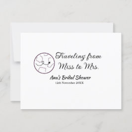 Postal Ducha de novias de viaje añada fecha de caducidad