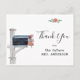 Postal Ducha nupcial a larga distancia por correo gracias