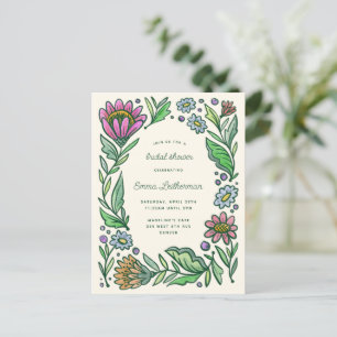 Postal Ducha nupcial folclórica artística escandinava