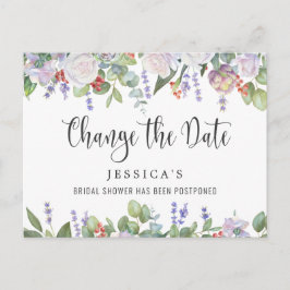 Postal Ducha nupcial pospuesta con elegantes Rosas de Rub