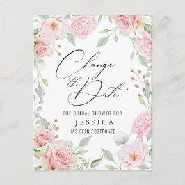 Postal Ducha nupcial pospuesta con elegantes Rosas de Rub