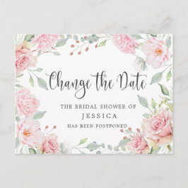 Postal Ducha nupcial pospuesta con elegantes Rosas de Rub