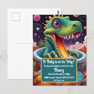 Postal Ducha para bebé Diseño de fiesta Dino-Mite