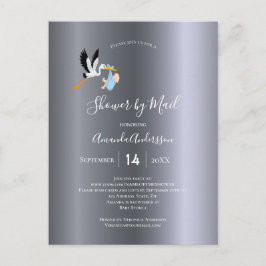 Postal Ducha por correo cigüeñas bebé plata lindo