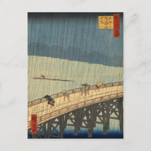 Postal Ducha repentina sobre el puente Shin-Ōhashi, Hiros