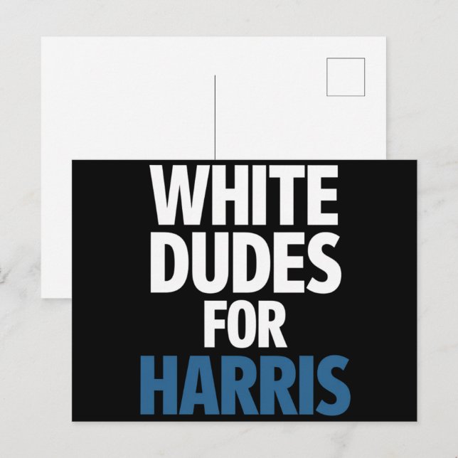 Postal Dudes Blancas Para Harris Kamala Harris 2024 (Anverso / Reverso)