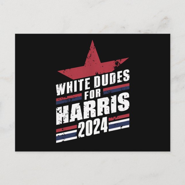 Postal Dudes Blancas Para Kamala Harris 2024 (Anverso)