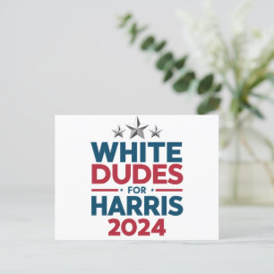 Postal Dudes Blancas Para Las Elecciones Harris-2024