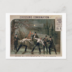Postal 'Duel en la nieve', poster de 'The Banker's Daugh