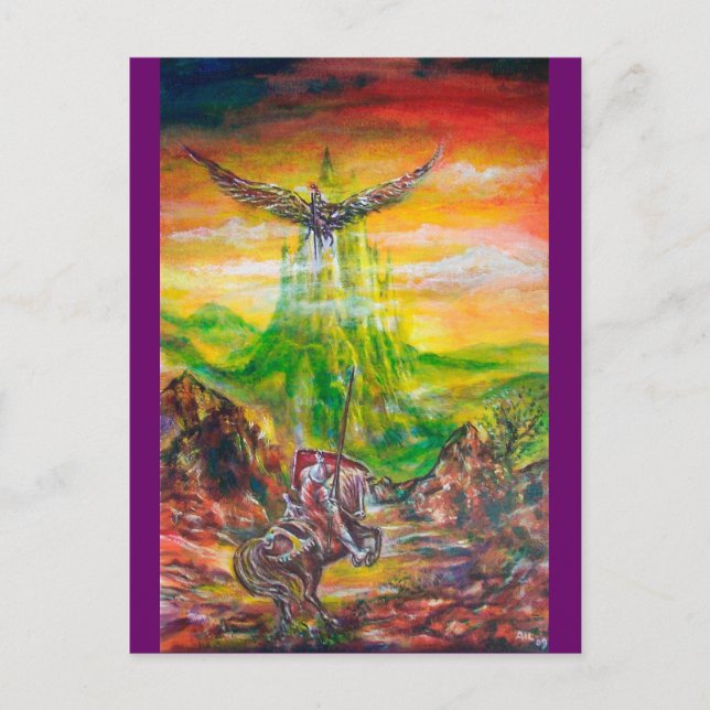 POSTAL DUEL MÁGICO ENTRE BRADAMANT Y NEGROMANCER (Anverso)