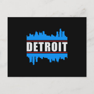 Postal Duelo divertido del viaje por la ciudad de Detroit