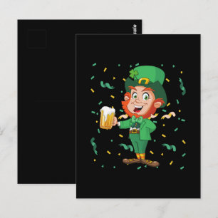 Postal Duende bebiendo cerveza día de San Patricio
