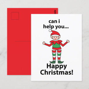 Postal Duende de Navidad ¿Puedo Ayudarte Feliz Duende de