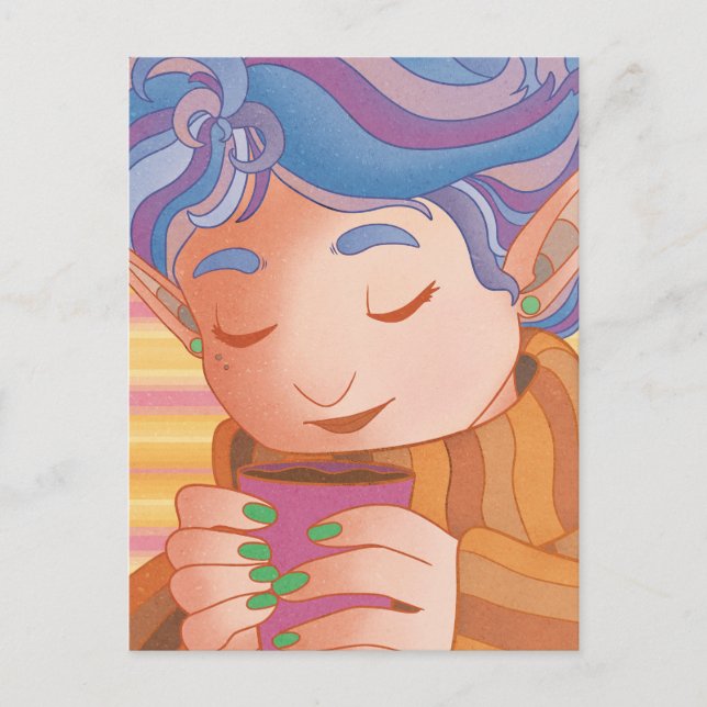 Postal Duende Navideño Acogedor (Anverso)