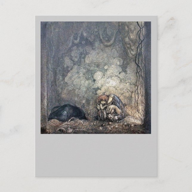 Postal Duende que detiene al niño (Anverso)