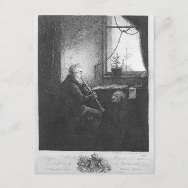 Postal Duke Esterhazy Playing the Clarinet, 1809 (Anverso)