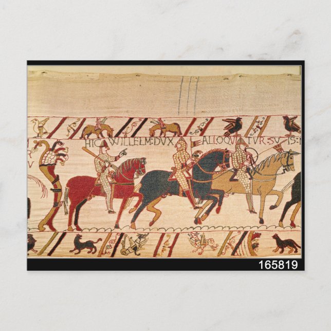Postal Duke William exhorta a sus tropas (Anverso)
