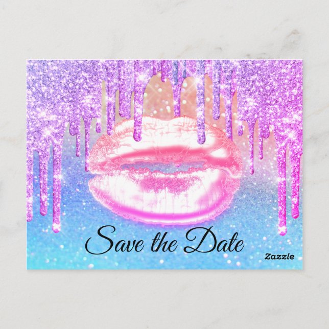 Postal Dulce 16ª Ducha Bridal Quinceanera Azul Rosa (Reverso)